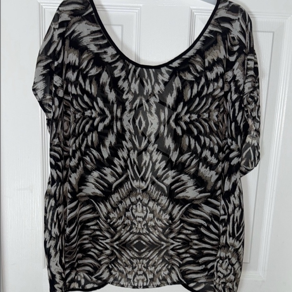 Torrid Black and White Blouse